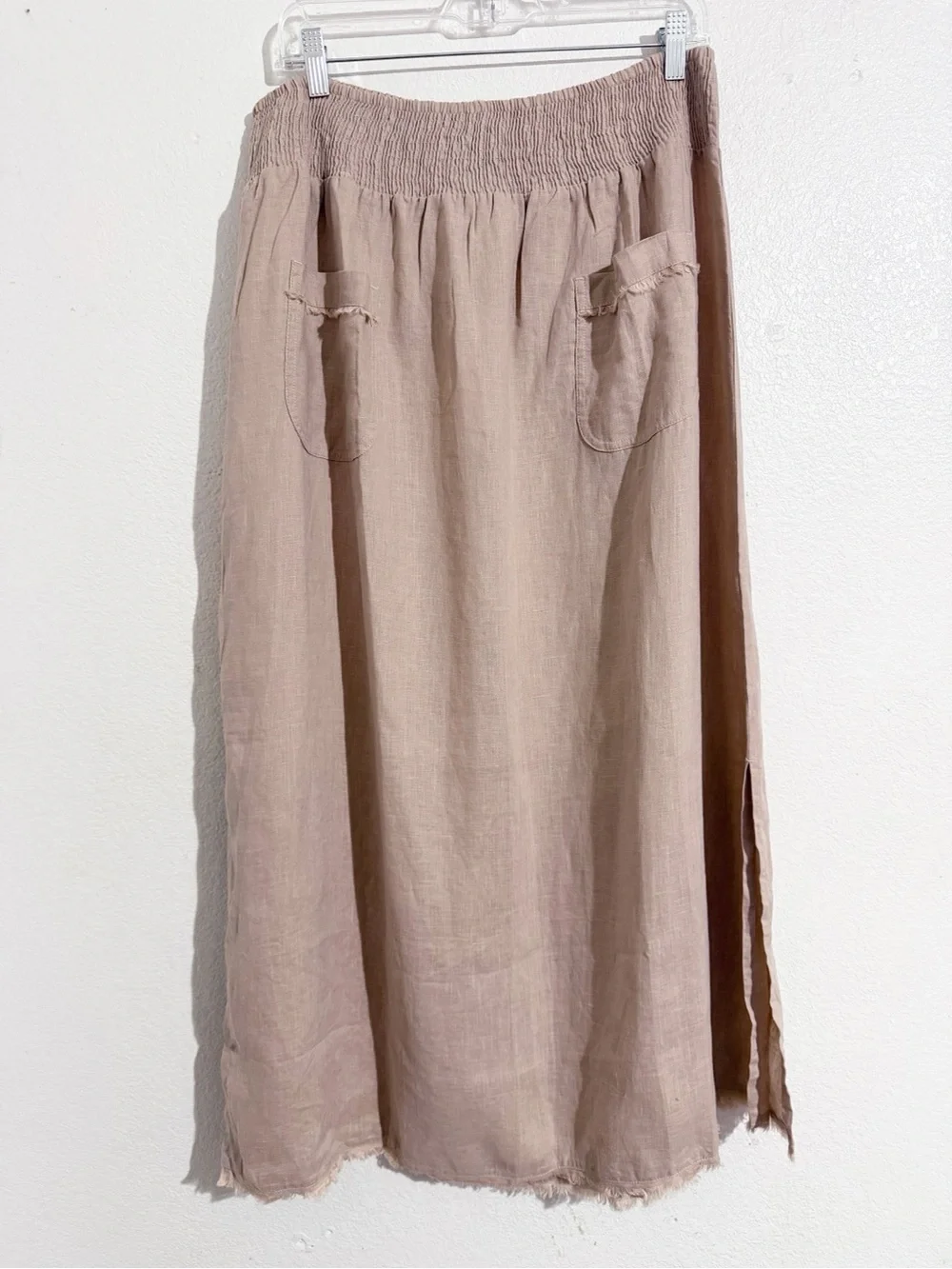 NWT Nomad The Label Aurora French Linen Maxi Skirt in Tea Rose